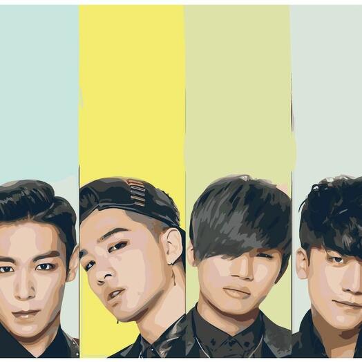 Картина по номерам V-82 "K-pop Big Bang. Участники группы" 50х70
