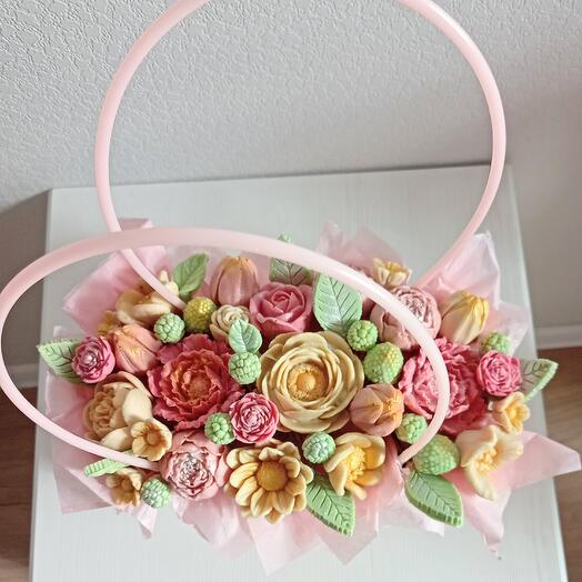 Букет из шоколадных цветов ShokoTrendy, в сумочке, 400 гр