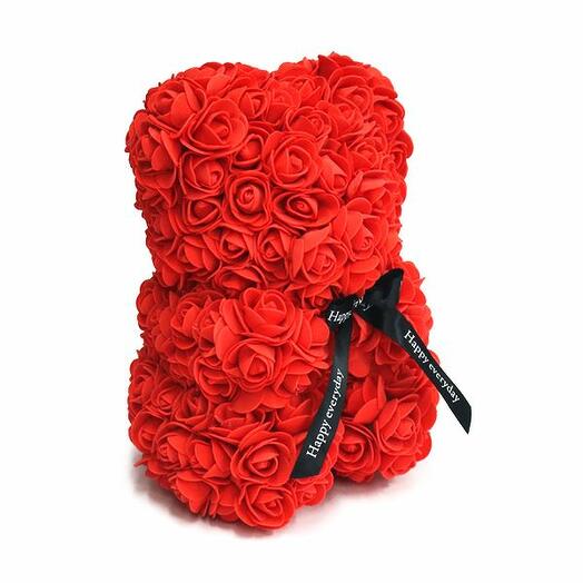 Flower teddy rojo
