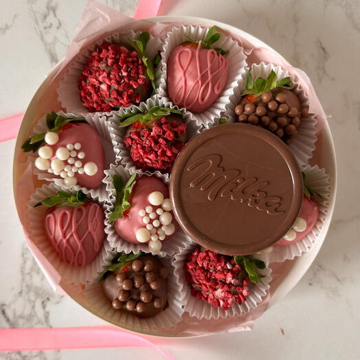 Fresa en chocolate milka