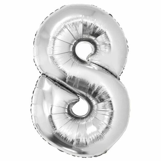 Шар фольгированный цифра "8"