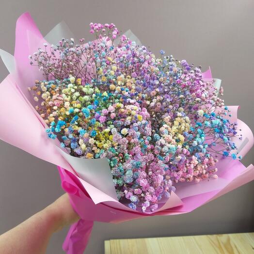 Bouquet rainbow gypsophila