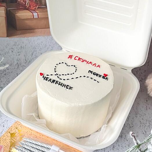 Бенто торт с сердцем «я скучала»