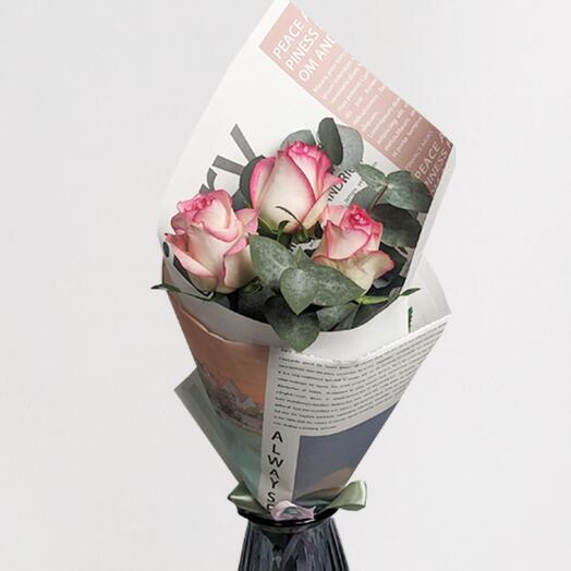 3 Pink Roses