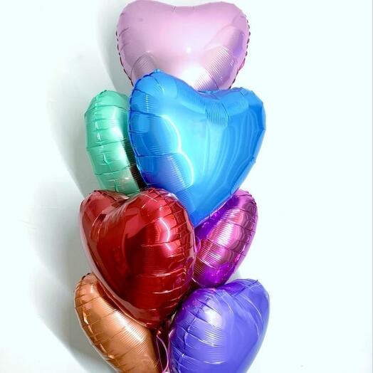 Шары  сердце  7шт