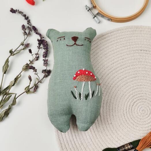 Игрушка из льна "По грибы"