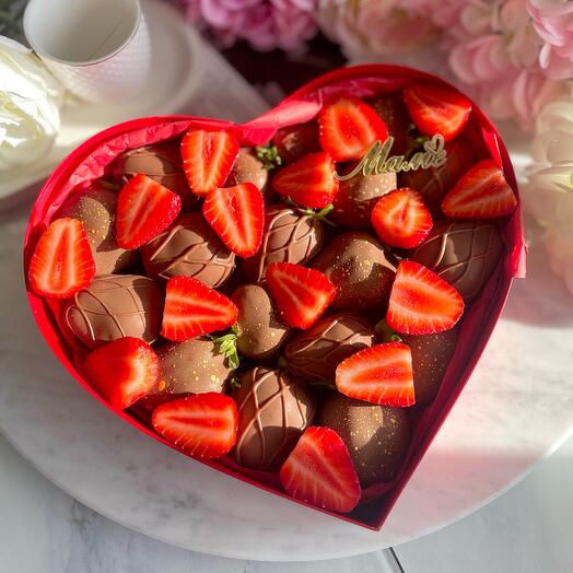 Fresa en chocolate Mamá en el corazón