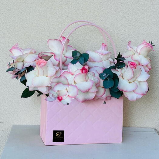 Opened Pink Roses in Bag