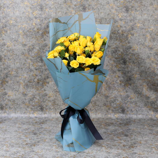 Sunshine Marble Baby Rose Bouquet