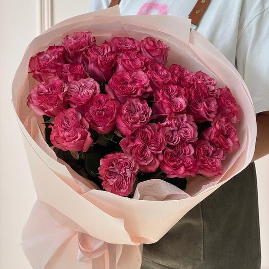 Букет из пионовидных роз сорта Кантри блюз