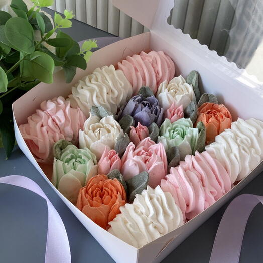 Нежные зефирные тюльпанчики в коробке 🌷