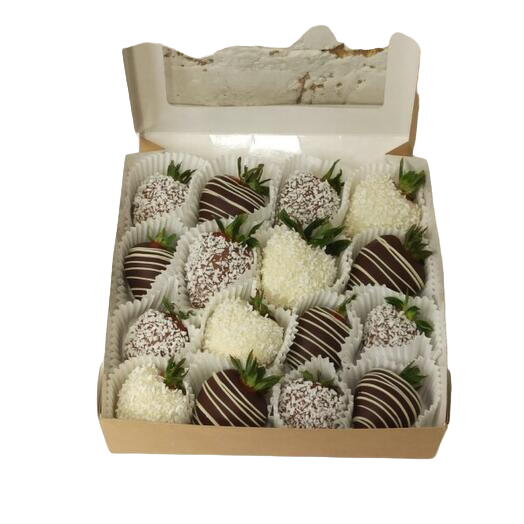 Coconut covered chocolate strawberries