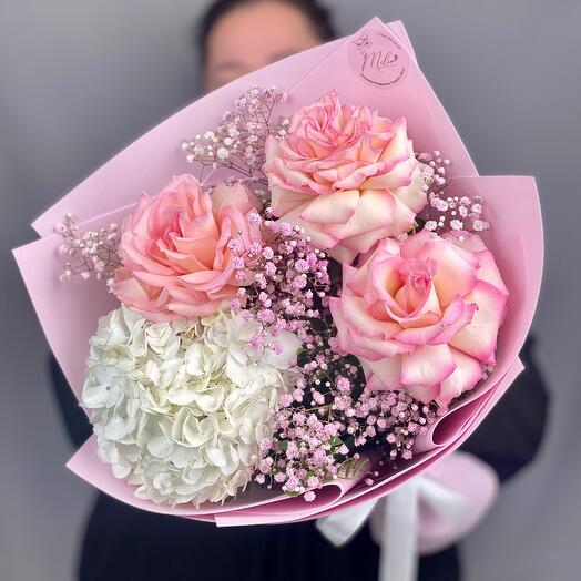 Авторский букет "Розовый жемчуг" 🦪 861 Milin bouquet