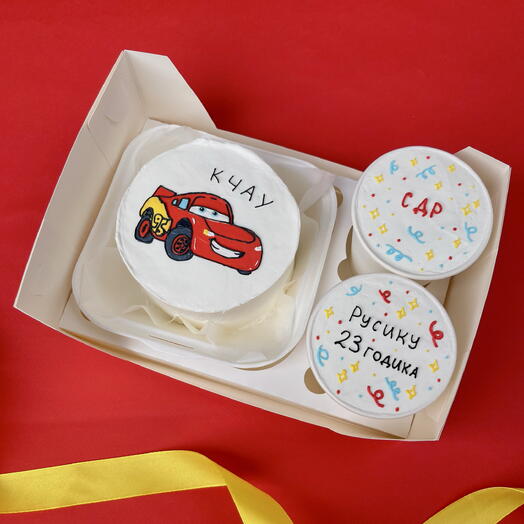 500g bento cake set + 2 cups of "Wheelbarrow" cake