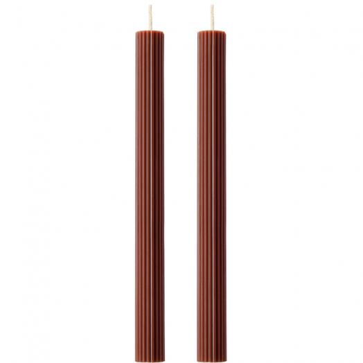 Набор из двух свечей коричневого цвета