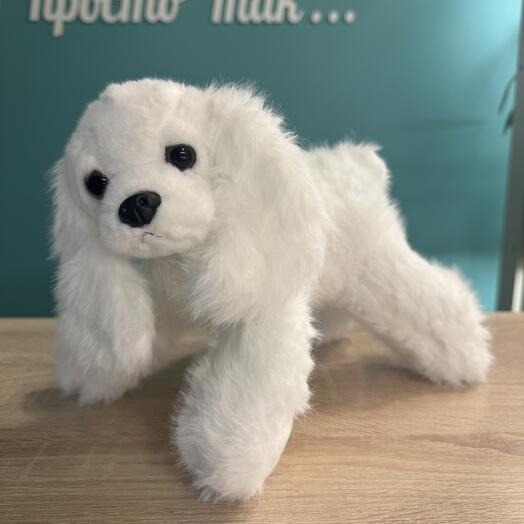 Щенок плюшевый белый
