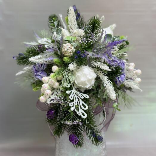 Ккомпозиция в вазе «Кракле» Рождество