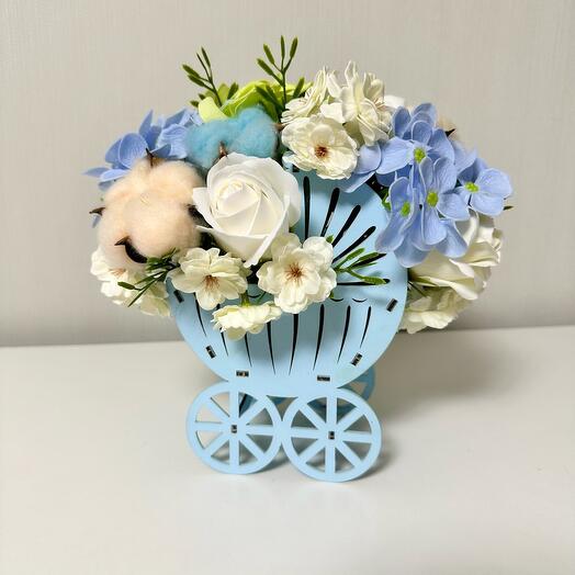 Композиция «Люлька детская голубая»💐