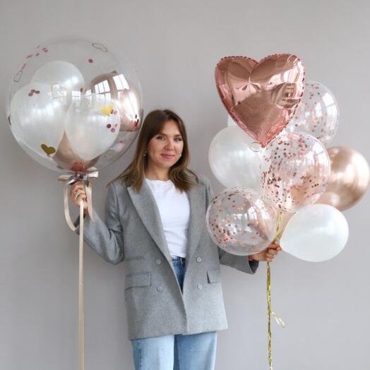 Pink gold birthday balls for girls, for girls, for women, for mom