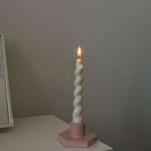 Свеча интерьерная, спираль белая ·S9·