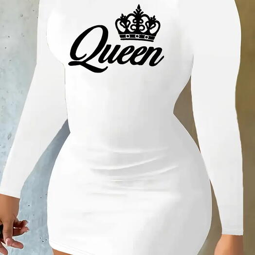 Royal Confidence – White Queen Bodycon Dress