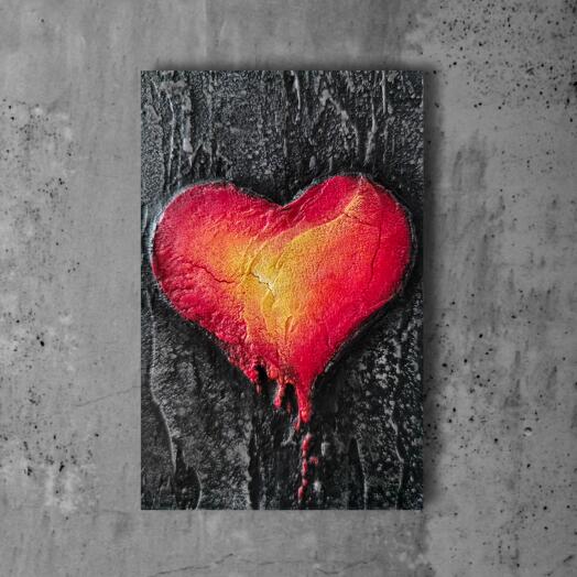 Картина Огненное сердце 10×15 см
