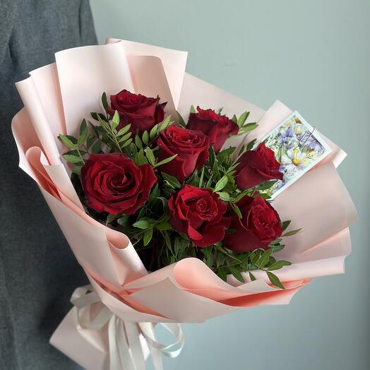 Bouquet of Ecuadorian roses 7pcs