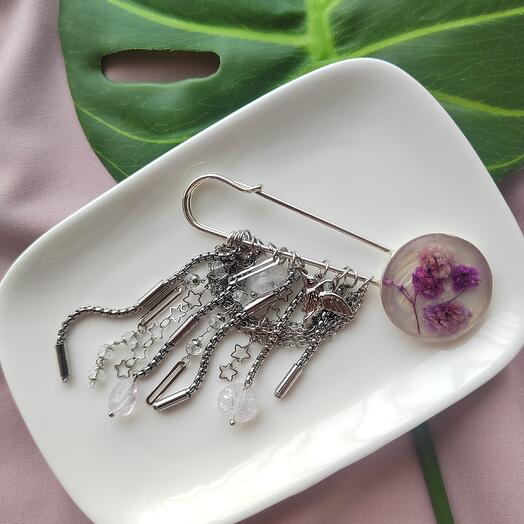 Брошь "розовые цветы"