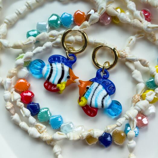 Серьги из муранского стекла NA UHE: Aqua Mood