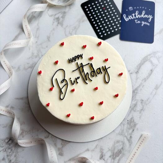 Макси бенто торт 1 кг "День рождения /happy birthday" девушке, коллеге, подруге, жене, маме, дочке, подростку