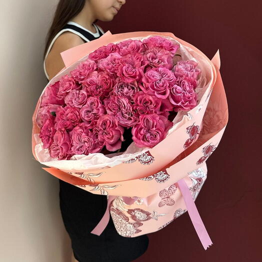 Букет "25 пионовидных роз Country Blue"