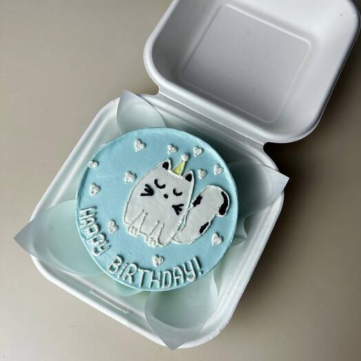 Бенто-торт с котиком Happy Birthday