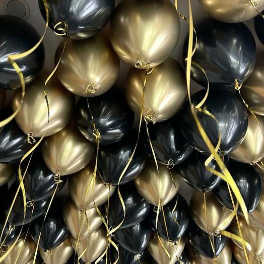 Шары под потолок золото с черным