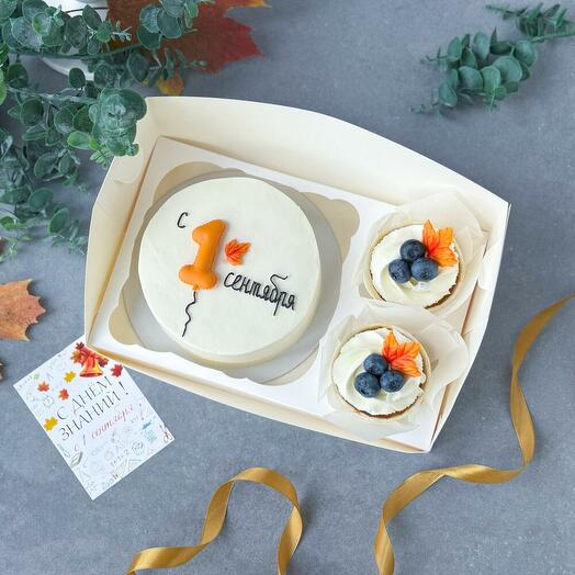 Набор бенто торт и 2 капкейка к 1 сентября