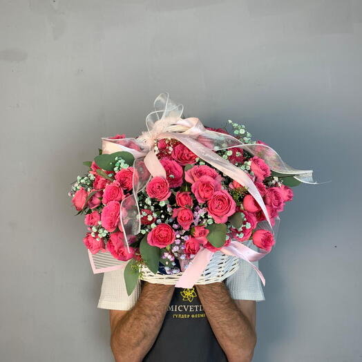 Композиция 173 💐 Корзина «Дыхание нежности» 💐