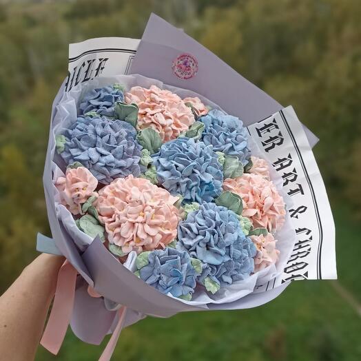 Букет гортензий из зефира