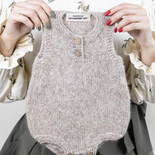 Ромпер для фотосессии новорожденного, топленое молоко