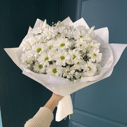 Букет ромашек с лагурусом