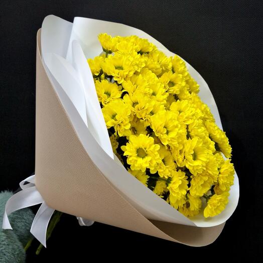 Монобукет из 9 веток ромашек сантини жёлтой💛