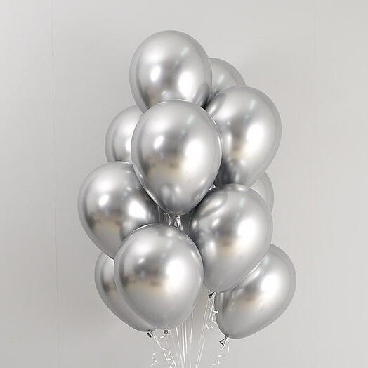 15 шаров хром серебро с гелием