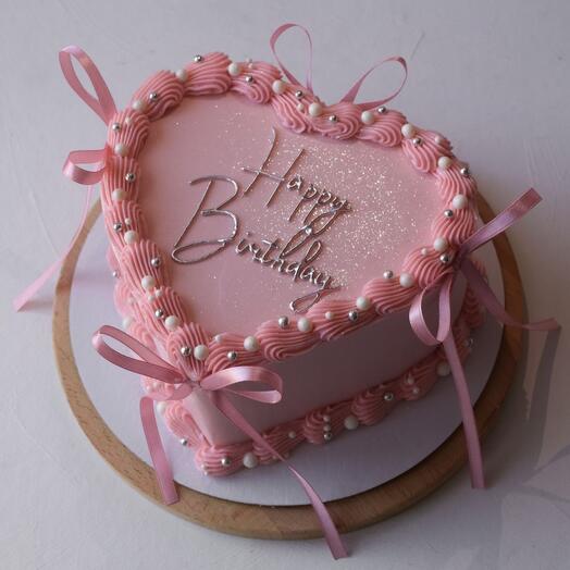 Бенто Торт «Сердце» с надпись Happy Birthday
