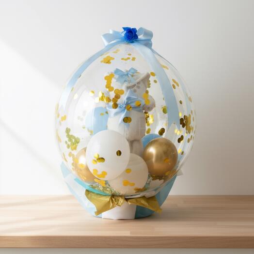 Balloon Boy Baby Shower | Decoration and Gift for Birth or Celebration of Baby Boy (bodysuit size 6-12 months) balloons