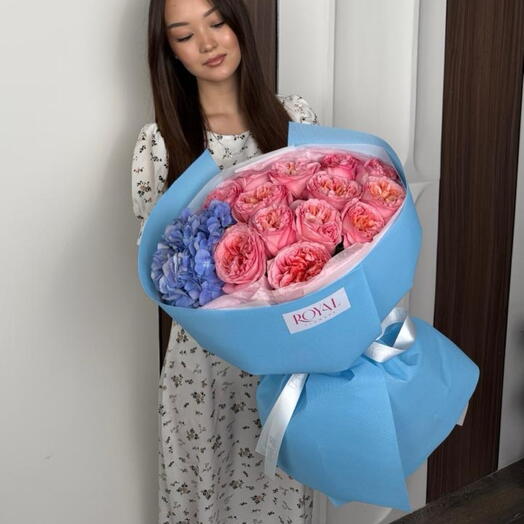 Букет розы + гортензия