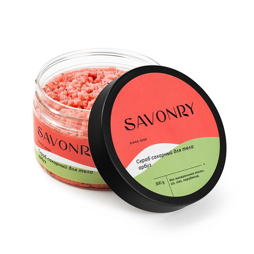 Сахарный скраб для тела "Арбуз" Savonry, 300 г