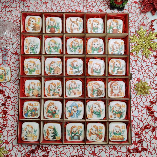 Адвент календаря из пряников Лошадка