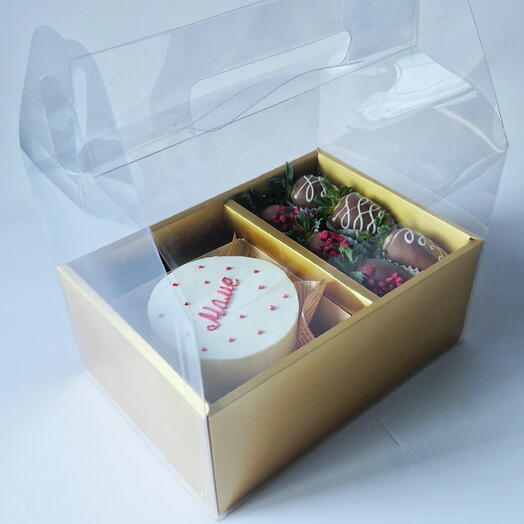 Набор из бенто и клубники в шоколаде