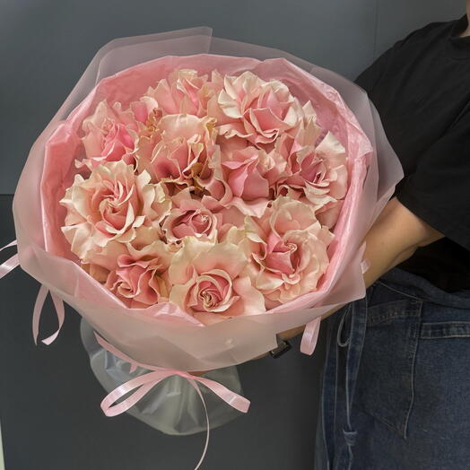 Французски розы с бантиками /Цветы для мамы/маме 💐