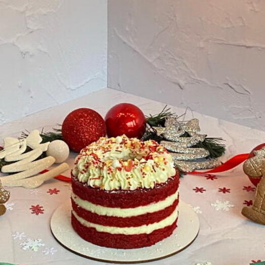 Бенто-торт на Новый год «Красный бархат» .Пряник Лошадка в подарок 🎁