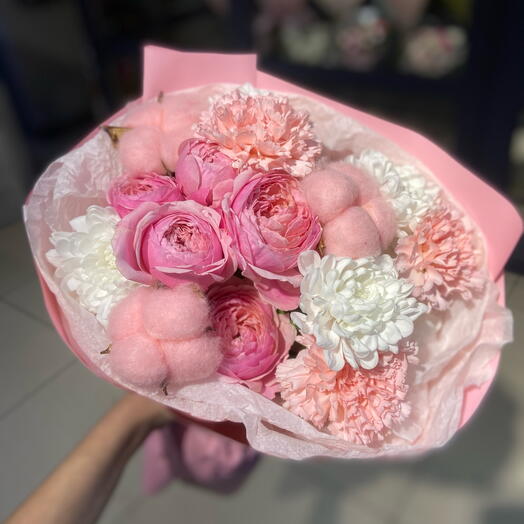 Зифирный букет розовый 🎀