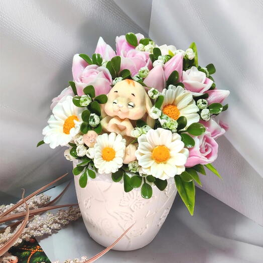 Букет зайченок лайк